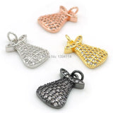 Micro Pave Clear CZ Fig Charm for Bracelets or Necklaces