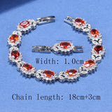 Bridal Wedding 925 Silver Zircon Charm Bracelet For Women