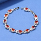 Bridal Wedding 925 Silver Zircon Charm Bracelet For Women