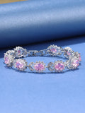 Bridal Wedding 925 Silver Zircon Charm Bracelet For Women