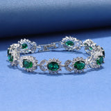 Bridal Wedding 925 Silver Zircon Charm Bracelet For Women