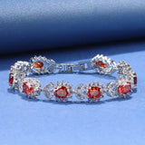 Bridal Wedding 925 Silver Zircon Charm Bracelet For Women