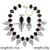 Colorful Flower Necklace Ear drop Gem Women Wedding Jewelry