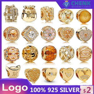 13 Golden Sterling Silver Chinese Charms for Jewelry Making