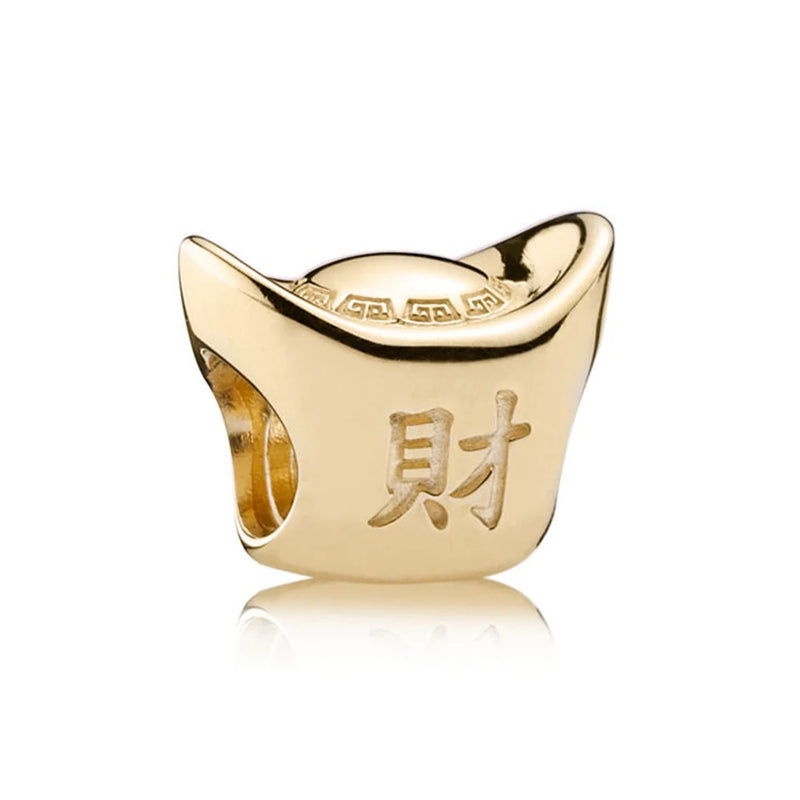 13 Golden Sterling Silver Chinese Charms for Jewelry Making