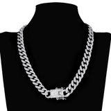 13mm Prong Cuban Link Chain Necklace Iced Out Bling Rapper Jewelry
