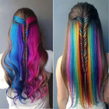 Rainbow Clip in Hair Extensions, Colorful Synthetic Hairpieces
