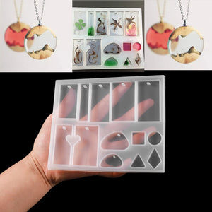 13 Shapes Silicone Casting Mold Pendants for DIY Resin Jewelry Making