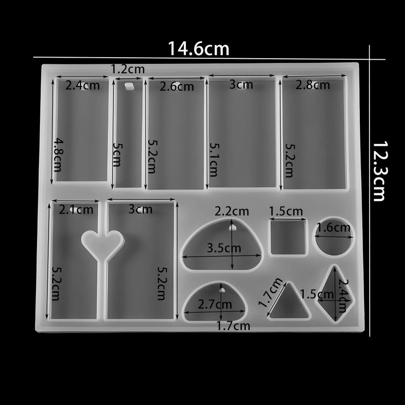 13 Shapes Silicone Casting Mold Pendants for DIY Resin Jewelry Making