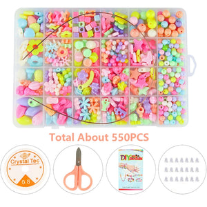 13 Mixed Acrylic Beads Kit for Kids Girls DIY Jewelry Making