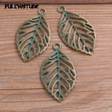 Mix Green Bronze Metal Zinc Alloy Leaves Charms for Jewelry Making