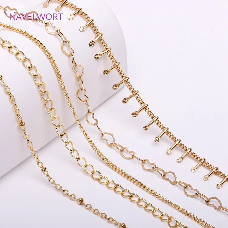 13 Real Plated Bulk Chains for Jewelry Making DIY Bracelets Necklaces Earrings
