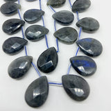 13x18mm Shimmer Stone Teardrop Gemstone Faceted Beads Pear Briolettes Tourmaline