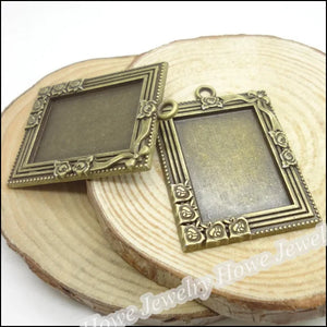 13 pcs Vintage Charms Frame Pendant DIY Metal Jewelry Making