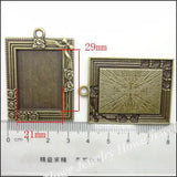 13 pcs Vintage Charms Frame Pendant DIY Metal Jewelry Making