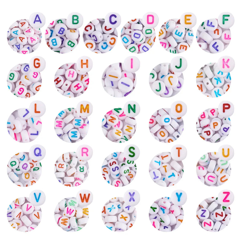 1300Pcs 7mm Acrylic Initial Beads A-Z for Jewelry Making