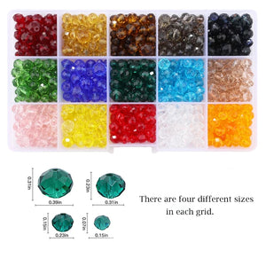 1305pcs Mixed Bulk Beads for Jewelry Making Colorful Loose Glass Beads DIY Kit
