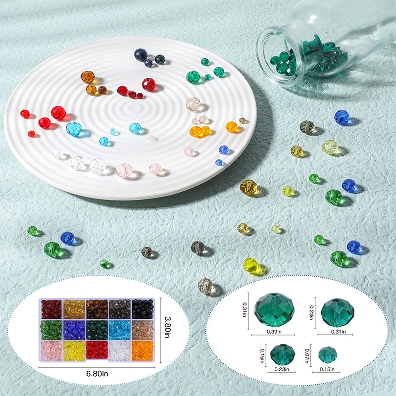 1305pcs Mixed Bulk Beads for Jewelry Making Colorful Loose Glass Beads DIY Kit