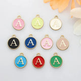 130PC/lot 10Colors 12mm A-Letter Pendant Charms For Jewelry Making