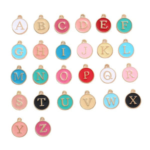 130PC/lot 10Colors 12mm A-Letter Pendant Charms For Jewelry Making