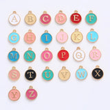 130PC/lot 10Colors 12mm A-Letter Pendant Charms For Jewelry Making