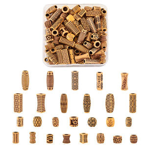 130Pcs Mixed Plastic and Wood Large Hole Beads Assorted Shapes