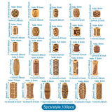 130Pcs Mixed Plastic and Wood Large Hole Beads Assorted Shapes