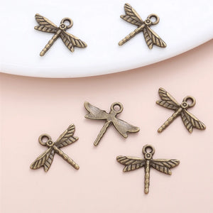 130Pcs Dragonfly Charm Metal DIY Jewelry Making Pendant