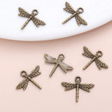 130Pcs Dragonfly Charm Metal DIY Jewelry Making Pendant