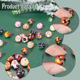 130Pcs 10mm Leaf Pattern Resin Beads for DIY Crafts
