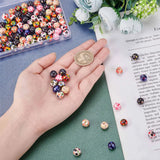 130Pcs 10mm Leaf Pattern Resin Beads for DIY Crafts