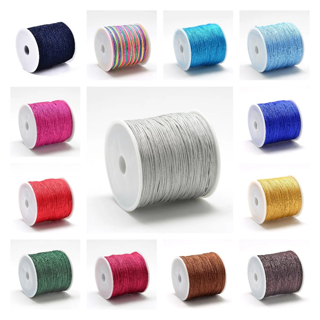 130m 1.5mm Knotting Cord 16 Colors Beading Macrame Nylon Braided Rope