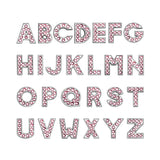 130pc 8mm A-Z Pink Rhinestone Slide Letter Alphabet for DIY Pet Collars