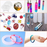 131 Pcs Epoxy Resin Jewelry Making Kit with Silicone Molds & Foil Flakes
