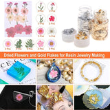 131 Pcs Epoxy Resin Jewelry Making Kit with Molds Flakes