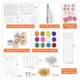 131 Pcs Epoxy Resin Jewelry Making Kit with Molds Flakes