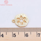 10PCS 11MM 24K Plated Brass Snow Charms Pendants Jewelry Findings