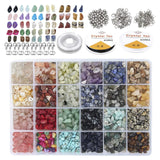 Natural Gemstone Beads Kit Jewelry Making Chips Gemstone Spacer Beads
