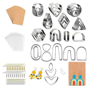 133-Piece Polymer Clay Cutters Kit with Earring Cards & Hooks