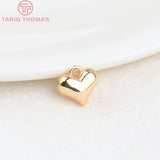10PCS 6x7MM Brass Heart Pendants Charms DIY Jewelry Findings