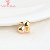 10PCS 6x7MM Brass Heart Pendants Charms DIY Jewelry Findings