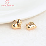 10PCS 6x7MM Brass Heart Pendants Charms DIY Jewelry Findings