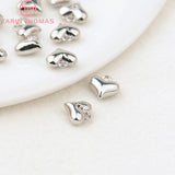 10PCS 6x7MM Brass Heart Pendants Charms DIY Jewelry Findings