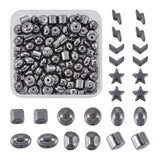 135Pcs Synthetic Hematite Beads Star Nuggets Oval Round Spacer Beads