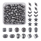 135Pcs Synthetic Hematite Beads Star Nuggets Oval Round Spacer Beads