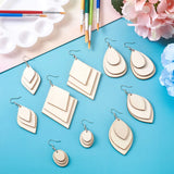 136pcs Unfinished Wood Earring Making Kit with Brass Hooks Jump Rings