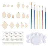 136pcs Unfinished Wood Earring Making Kit with Brass Hooks Jump Rings
