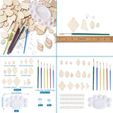 136pcs Unfinished Wood Earring Making Kit with Brass Hooks Jump Rings