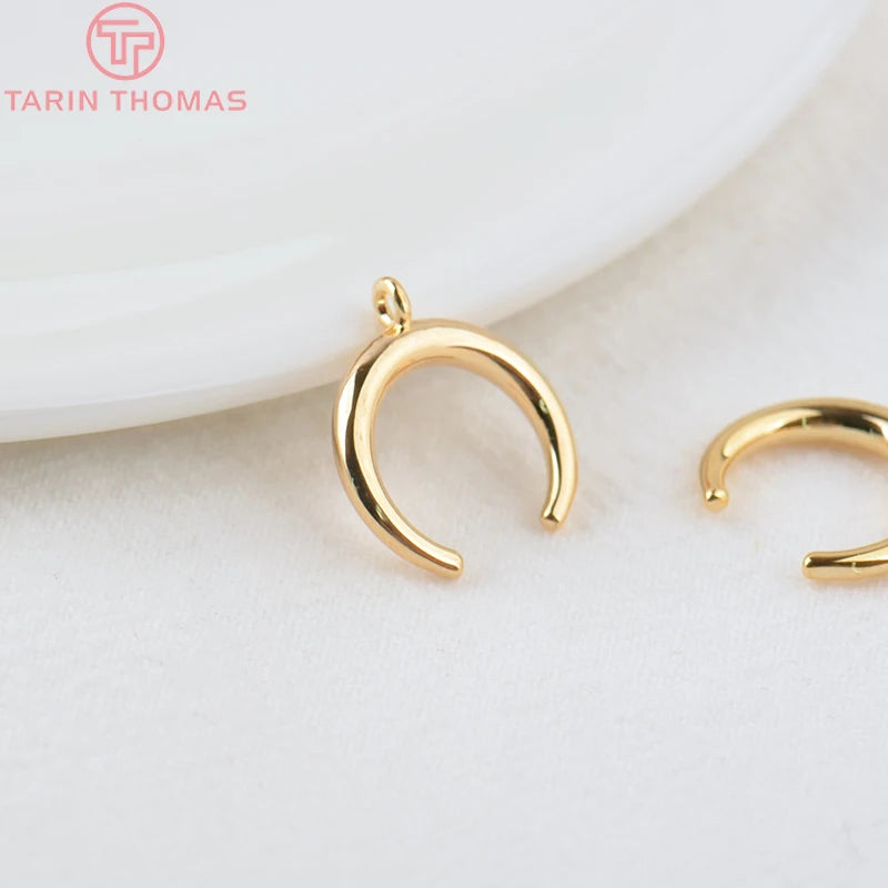 10PCS 15x16MM 24K Brass Round Pendants Charms High Diy Jewelry Findings