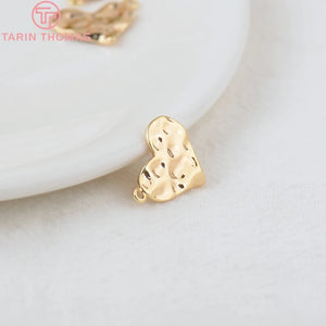 10PCS 14x12MM 24K Brass Heart Pendants Charms DIY Jewelry Findings